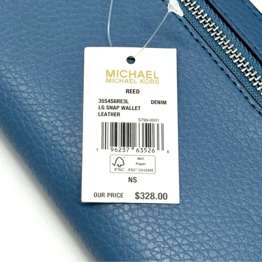 Michael Kors Large Reed Satchel Crossbody Bag & Matching Snap Wallet Denim